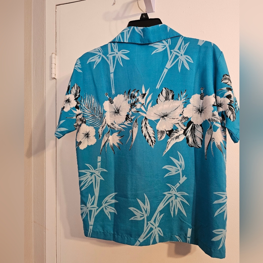 Wish Blue and White Floral Boy's Shirt - Picture 6 of 6